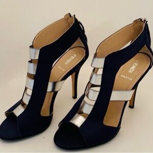 Fendi Blue and Silver Heels Authentic